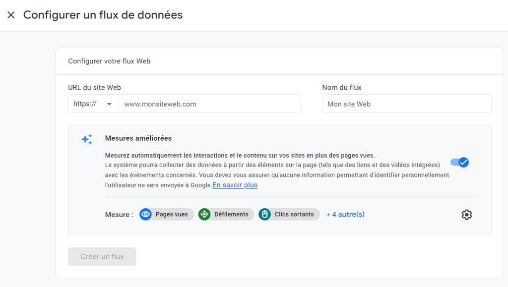 Référencer site WordPress Flux Google Analytics