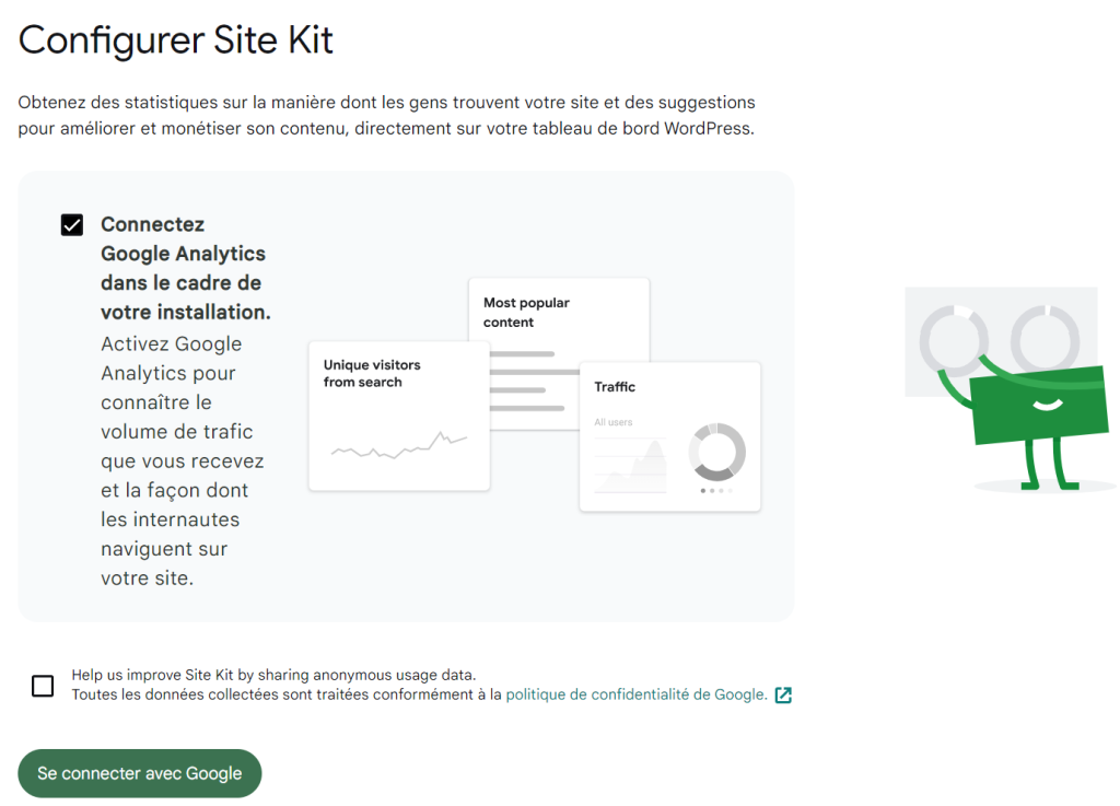 Configurer Site Kit