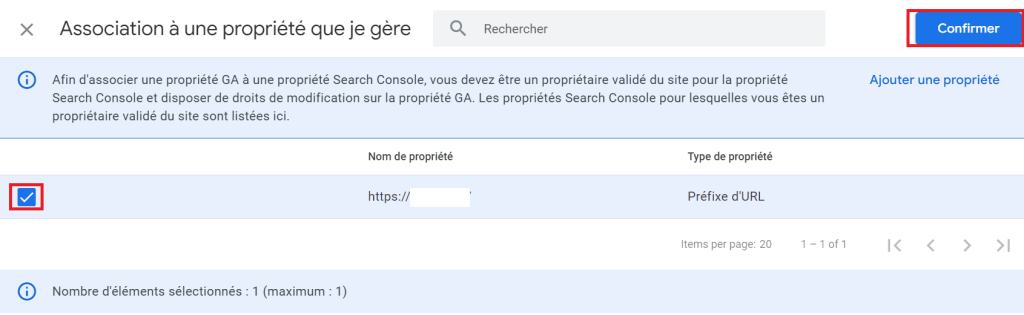 Association à Search Console
