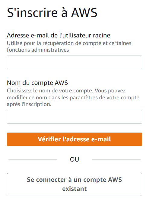 Inscription AWS