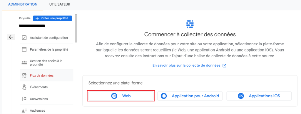 Référencer site WordPress Propriété Google Analytics